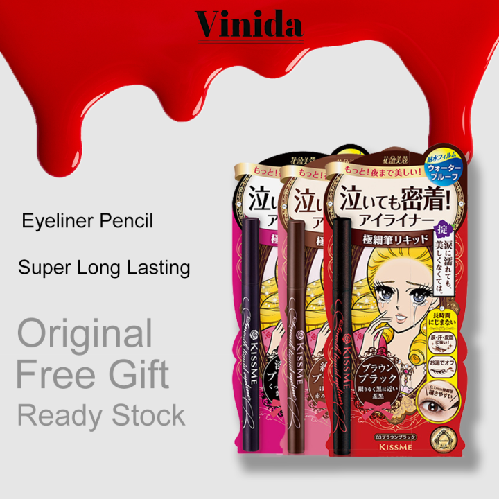 【Ready Stock】Kiss Me Eyeliner Pencil，Smooth Liquid Eyeliner，Pencil Super Long Lasting Liquid
