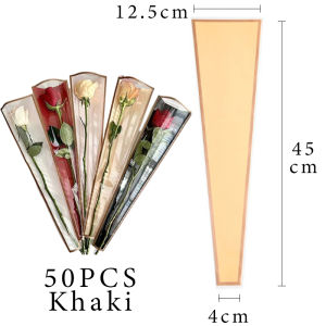 50pcs Flower Packaging Bag Transparent Waterproof High Quality Rose Single Flower Packaging
