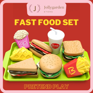 🔥Ready Stock🔥Childrens Toys Mini Hamburger French Fries Western Food Kitchen Set Simulation Food Toy Model Pretend Toy
