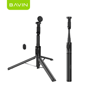 BAVIN P28 Multifunctional Portable Bluetooth Selfie Stick w/ Adjustable Phone Stand & Wireless Remote