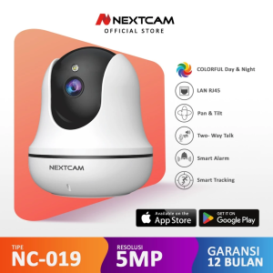 Nextcam kamera cctv wireless wifi ipcam 5MP colorful bisa berputar bisa bersuara smart alarm port Lan Rj45 Dualband Tipe NC019