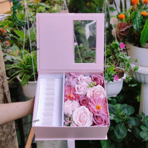 Hộp Quà Hộp Hoa Có Bướm Bay QUA02 Kèm Khay Đựng Tiền Quà Tặng Sinh Nhật Dịp Lễ TTNTSS033