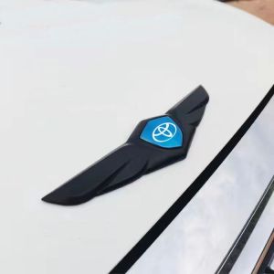 High Quality For Toyota Stainless Steel Car Logo Car Front Cover Car Hood Metal Ornaments Angel Wings Stickers Car Decoration car accessories fit Vios Fortuner Innova Corolla Altis Hiace Avanza Land Cruiser Hilux Camry Wigo RAV4 Revo Corolla Yaris Previa