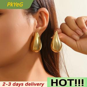 PkYeG Vintage Plated Chunky Dome Drop Earrings For Womens Earstuds Glossy Teardrop Earrings Exaggerated Jewelry Gifts