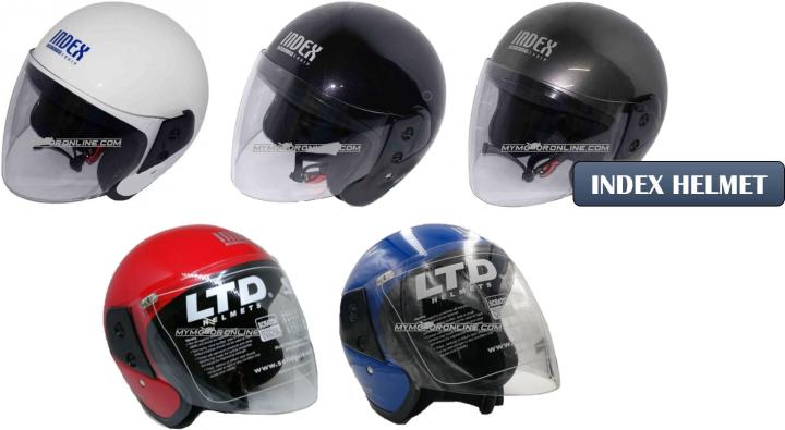 index helmet lazada INDEX Motorcycle Helmet Motor Helmet Clear Visor Open face Helmet Safety  Helmet Topi Keledar SIRIM