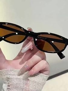 Kính mát oval đơn giản thời trang cho nam và nữ kính râm ngoài trời phong cách retro chống tia cực tím gọng nhỏ