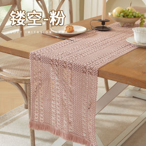 36cm Width Christmas Green Cotton Linen KnittingTable Runner Bohemian Tassels Dining Table Decoration For Farmhouse Kitchen Vintage Christmas New Year Wedding Party Decoration