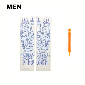 Foot Massage Acupoint Socks Foot Massage Meridian Point Diagram Socks Health Care Hundred Point Socks(English Version)Relieve Tired Feet Pedicure Tools for Women Men Massage Socks Reusable