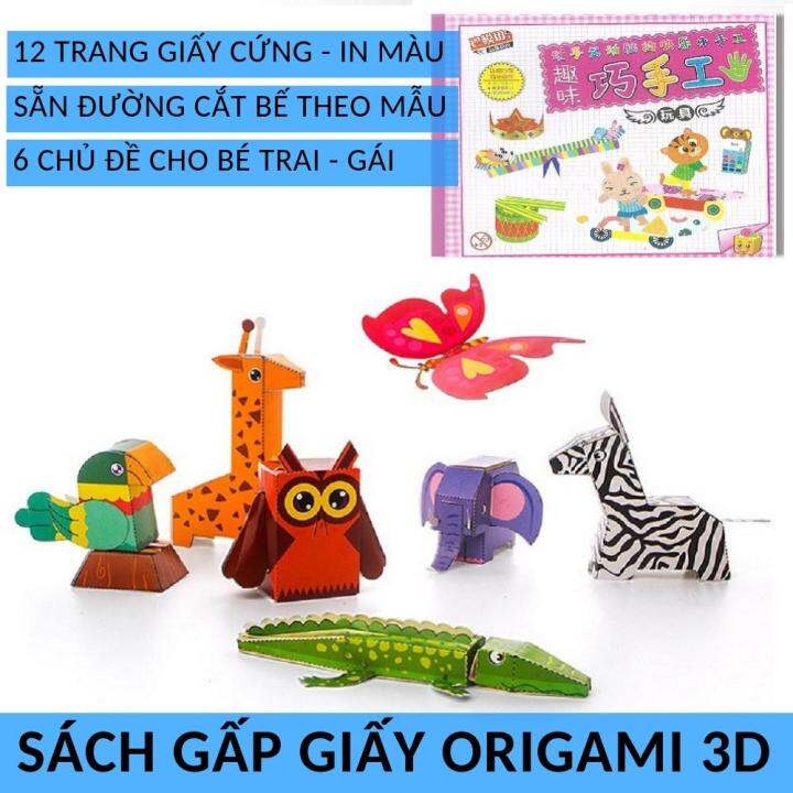 Đồ chơi Gấp giấy Origami Nhật Bản 3D bìa cứng có màu Đồ chơi giáo ...