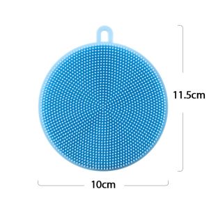 Silicon Dish Washing Cleaning Brush Sponge Heat Insulator Scrubber Tools Multifunction Kitchen Cleaner Pad Cuci Pinggan