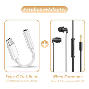 VAORLO ASMR Sleeping Earbuds 3.5mm AUX/Type-C【Digital Chip】 HIFI Heavy Bass Soft Silicone Wired Earphones In-Ear With Mic Noise Cancelling For Samsung/Xiaomi/Android Invisible Headsets