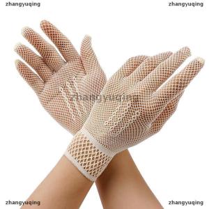 [COD] zhangyuqing 1 Pair Hot Sale Fishnet Mesh Glove Fashion Women Lady Girl Glove Protection Lace Elegant Lady Style Gloves Black And White