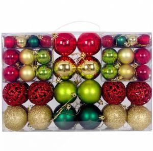 *SG Stock* 100pcs/Box (3/4/6cm) colourful Xmas Tree Balls Christmas Ornaments Christmas Tree Decoration Ball Christmas Tree Hanger Christmas Balls Xmas Tree Ornaments Hanging Christmas Decorations Christmas Ball Ornaments Hanging Ornaments