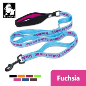 TRUELOVE Soft Padded Handle Dog Leash Heavy Duty Dog Lead 4.6ft Long with Extra 5 Traffic Handles and Reflective Threads Nylon for Safety Control Training for Small Medium Large Dog