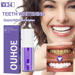 OUHOE V34 Toothpaste Purple Teeth Whitening Toothpaste Removal Teeth Yellow Brightness Teeth Cleaner Tartar Remover Tooth Care Mousse