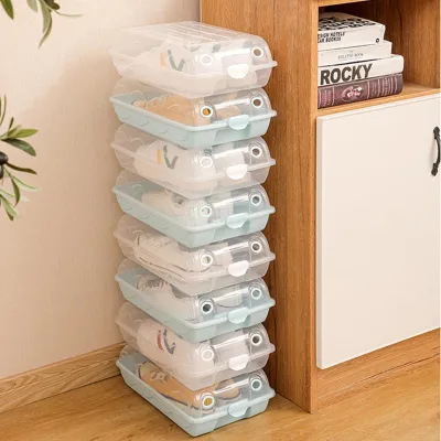 Kotak Simpan Sepatu Plastik Transparant Bisa Ditumpuk - Shoe Organizer
