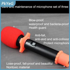 PkYeG Micro chống cuộn chống trượt trường hợp với microphone Sponge Cover Set mic Bảo vệ Silicone vòng dưới Rod tay áo chủ