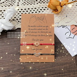 Bộ 2 Vòng tay cặp đôi Mặt trời và mặt trăng thanh lịch lý tưởng để thể hiện tình yêu trên dịp đặc biệt như ngày Valentine