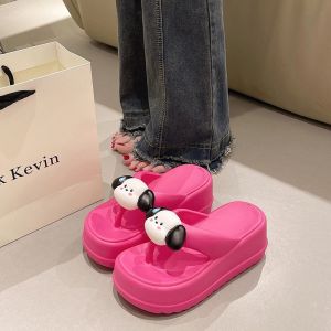 [Free Shipping] Eva slippers odor-resistant non-slip cute cartoon dog head design thick-soled flip-flops in stock