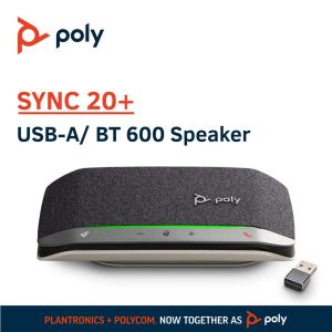 POLY Sync 20+ Smart Conference Speakerphone With BT600 USB-A Wireless Adapter