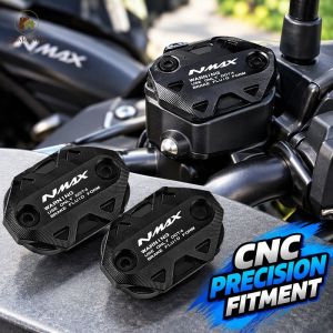 2Pcs Cnc Aluminum Alloy Brake Fluid Reservoir Master Caps Fit Yamaha Aerox 155 Nmax155 V1 V2 V3 Disc Brake Oil Pump Upper Cap