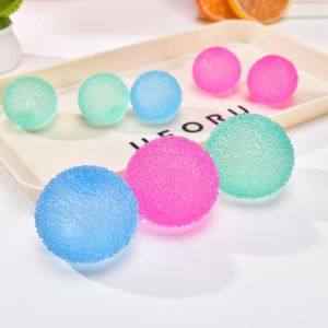 Soft Crunchy Slushie Squeeze Ball Blue Transparent Grass Ball Squeeze Toy Portable Slow Rising Crispy Handmade Ball For Kids Adults