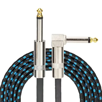 6.5mm Audio Premium 10FT Guitar Cable Metal Head Mono Cable Guitar Effect Pedal Cable Guitar Accessory 1.5m 3m 6m Guitar Amplifier Patch Cord Playing Ornament