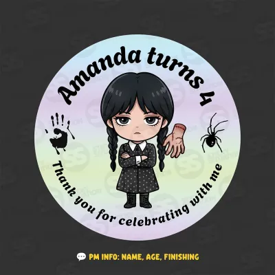 Personalized Cartoon Birthday Stickers | Custom Kids Party Favors | Goodie Bag Labels (Miffy Huntrix Saja Boys)