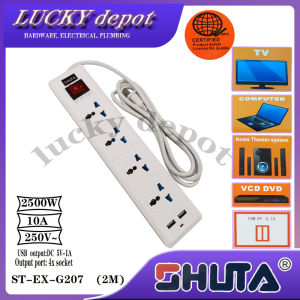 ST-EX-G207 2M SOCKET EXTENSION OUTLET 2 USB PORTS EXTENSION CORD 4 SOCKET ( SHUTA )
