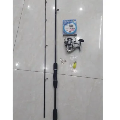 Bộ cần câu lure Sói Đen máy câu CL 3000 full kim loại tặng kèm dây + nhái hơi + khóa link