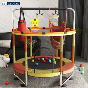 Bạt nhún nhảy Trampoline kết hợp nhà bóng đu xà đơn bóng rổ BBT Global KT213-140