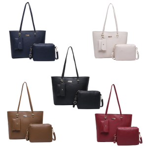 Phụ Nữ Thanh Lịch Của Túi 3Pcs Thiết Lập Túi Đeo Vai Túi Xách Và Ví Với da PU sức chứa lớn quai phía trên Ví