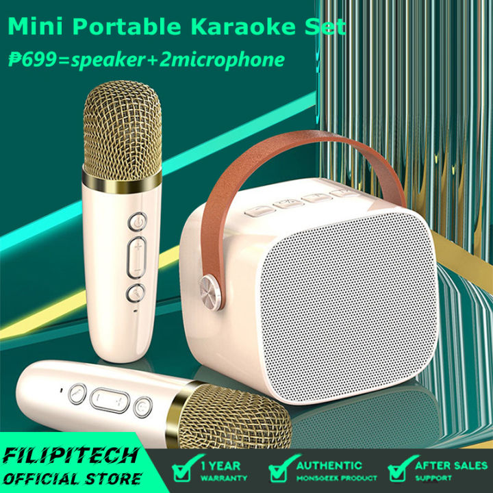 Portable Mini Bluetooth Speaker Wireless Dual Microphone Karaoke ...