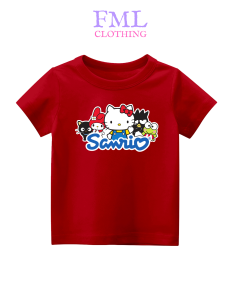 Kaos Anak Laki-Laki & Perempuan - Bahan Katun PE Sablon DTF Awet (usia 2-10 tahun) Gambar Sanrio