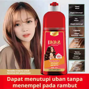【Kirim dalam 24 jam】 [tidak merusak kulit kepala] 500ml Hair Coloring Shampo Penghilang Uban Shampo Penghitam Rambut Beruban Pewarna Rambut Bubble Foam Warna Tahan Lama Alami Natural dan Pastel Ash Color