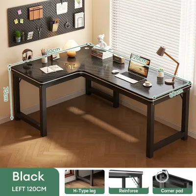 XUXU Corner Desk L-shaped Office Gaming Table 120/140/160cm Study Computer Table With Shelf
