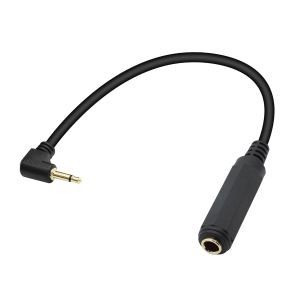 Right Angle 3.5mm to 6.35mm Audio Cable1/4 inch TRS Female to 1/8 inch TS Male 1/4 to 3.5mm Adapter Cable for AmplifierGuitarHeadphoneLaptop(30CM/1FT)