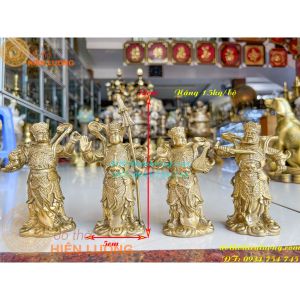 Bộ Tượng Tứ Đại Thiên Vương Bằng Đồng Cao 12cm Nặng 1.5kg/bộ (4 Tượng/Bộ)