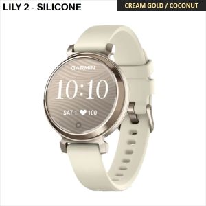 【NEW】 Garmin Lily 2 / 2 Active - 34.5 mm Smart Fitness Watch . Stylish Patterned Lens and Smart Touch Screen   ( Silicone / Fabric / Leather Band )