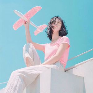 เครื่องร่อนโฟม plane 48CM เครื่องบินร่อนของเล่นสําหรับเด็ก เครื่องบินโฟมพาเพลิน มีไฟวั๊บวับวิ๊บวับ โฟมเครื่องบินของเล่นสํา