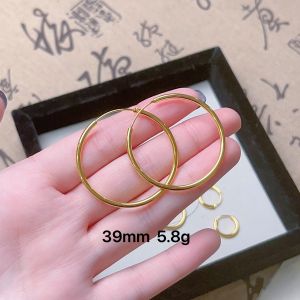 ร้านทองคำ ต่างหูห่วงเรียบแบบเดียวกัน   ต่างหูห่วงวงกลมสีทอง ขนาดใหญ่ กลาง เล็ก แบบบาง แฟชั่นเรียบง่าย หลากหลาย