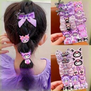 Kids 18PCS Hair Accessories Set Cartoon Kuromi Hair Ties Clip Gift for Girls Hair Accessories