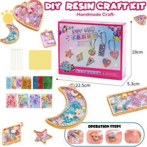 Resin Pendant Molding Kit DIY Jewelry &Ornament Crafting Set Interactive Creative Toy for Boys Girls