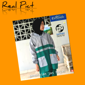 Jas Hujan Wanita Dewasa TEBAL Anti Air / Jas Hujan Setelan Jaket Celana Bahan Kuat Dan Lentur ELMONDO New Kombinasi