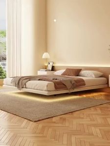 ⚡Leather And Solid Wood Bed Frame Bed Frame With Mattress Storage Bed Frame Single/Queen/King Bed Frame