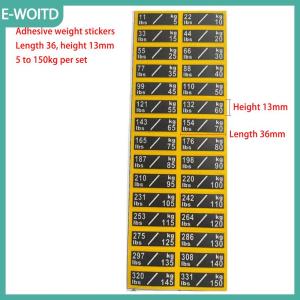 【E-WOITD】 Trọng lượng Stack nhãn 4.5kg đến 150kg nền đen số Trắng Trọng lượng Stickers cho thiết bị tập thể dục phòng tập thể dục sức mạnh Đào Tạo