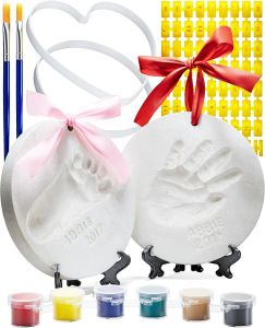 Little hippo baby ornament keepsake Kit 2 easels! Baby shower gifts baby footprint kit and handprint kit personalized baby gifts baby Christmas