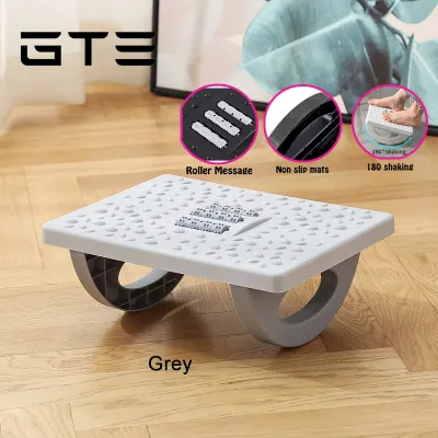 GTE Ergonomic Foot Stool 180° Swing Massage Roller Rest Stool Under Office Desk Anti-slip Antibacterial Massage Foot Stool-Fulfilled by GTE SHOP