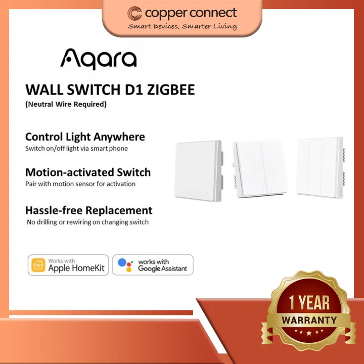Aqara Wall Switch D1 - With Neutral (Single/Double Rocker) - White
