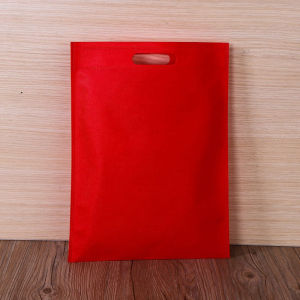 10PCS Reusable Non Woven Shopping Bag Plain D Cut Carrier for Grocery Gift Wrap and Organization